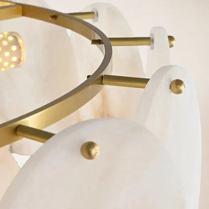 Egwent Alabaster Dish Magnolia Multi-Tiered Round Chandelier 55cm H