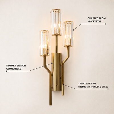 Zylia Crystal Cascading Wall Sconce