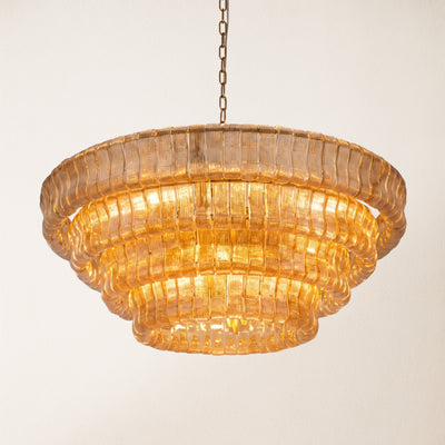 Ondalia Tiered Glass Round Chandelier 36"D