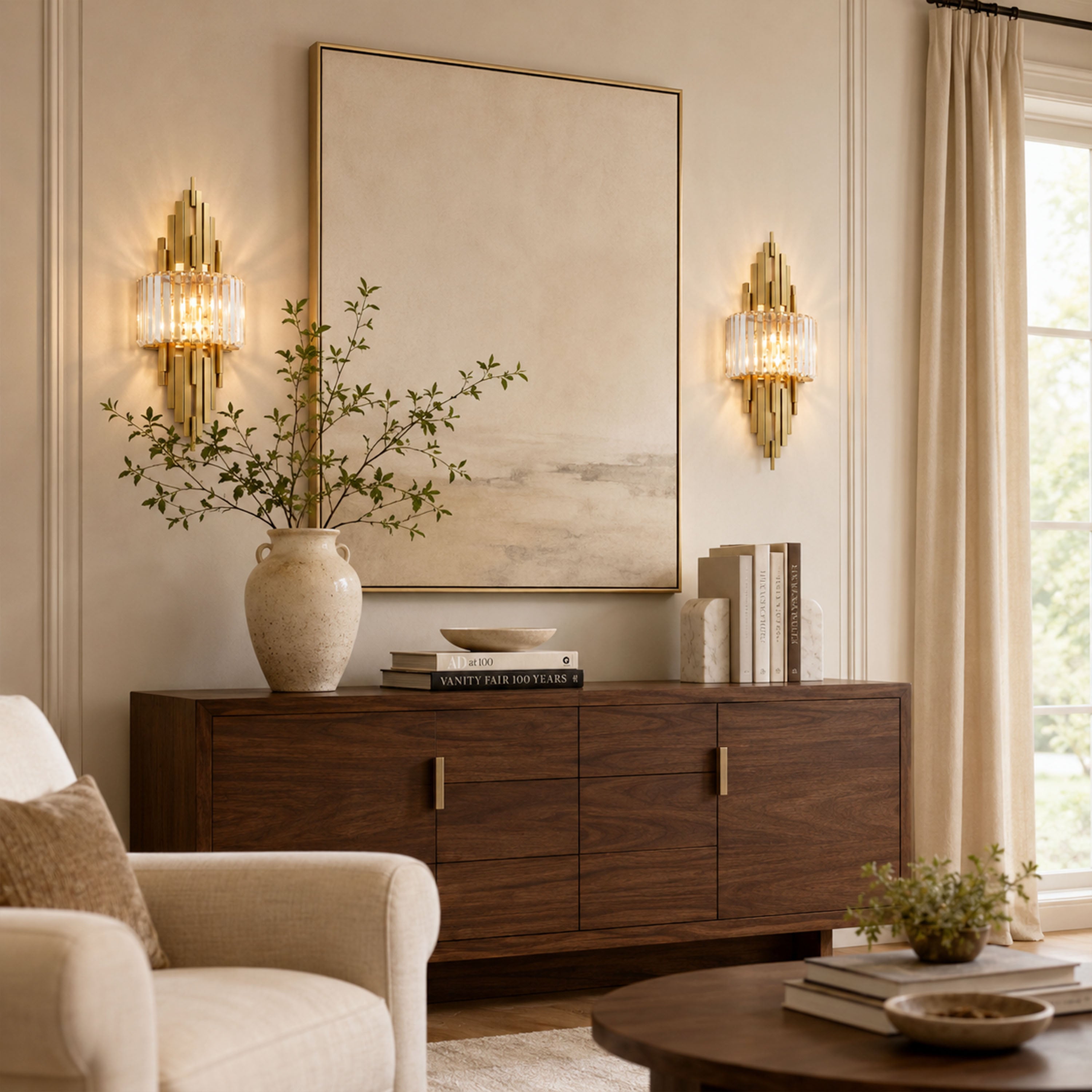 Solvoria Crystal Stepped Column Wall Sconce