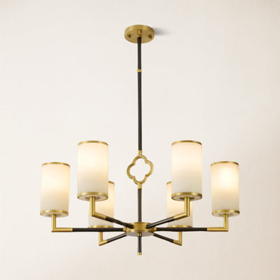 Moral Multi-layer Branda Alabaster Round chandelier 27"D#Finish_Gold