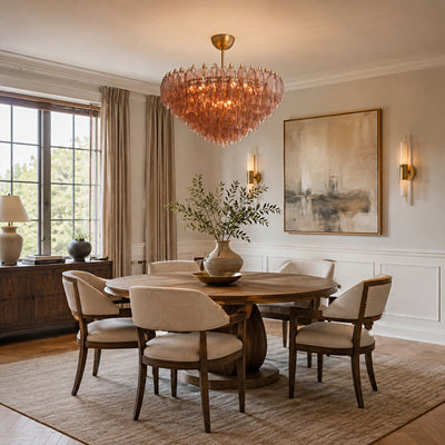 Celestial Drop Round Glass Chandelier 35.4"D