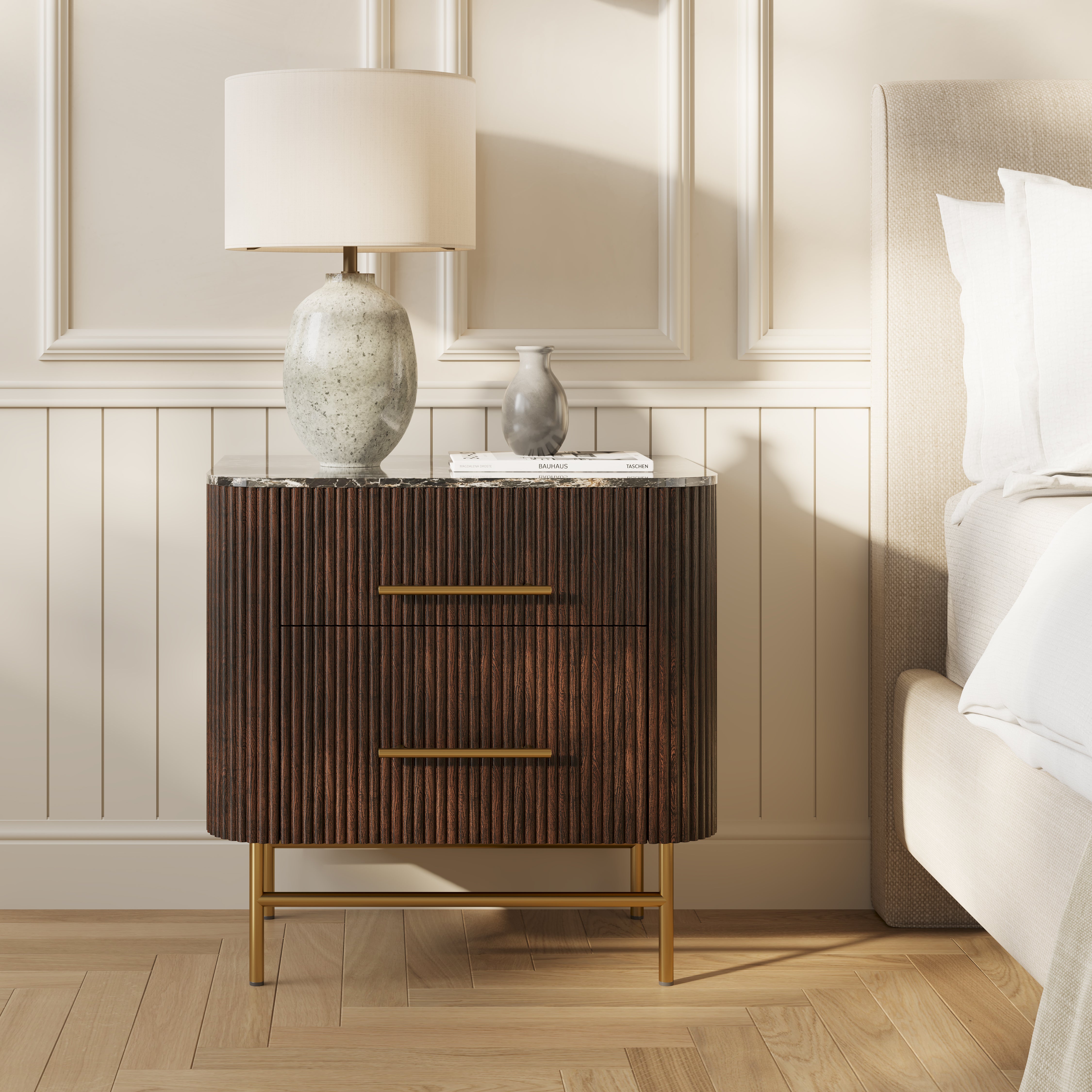 Ewan Sintered Stone Nightstand 26"W