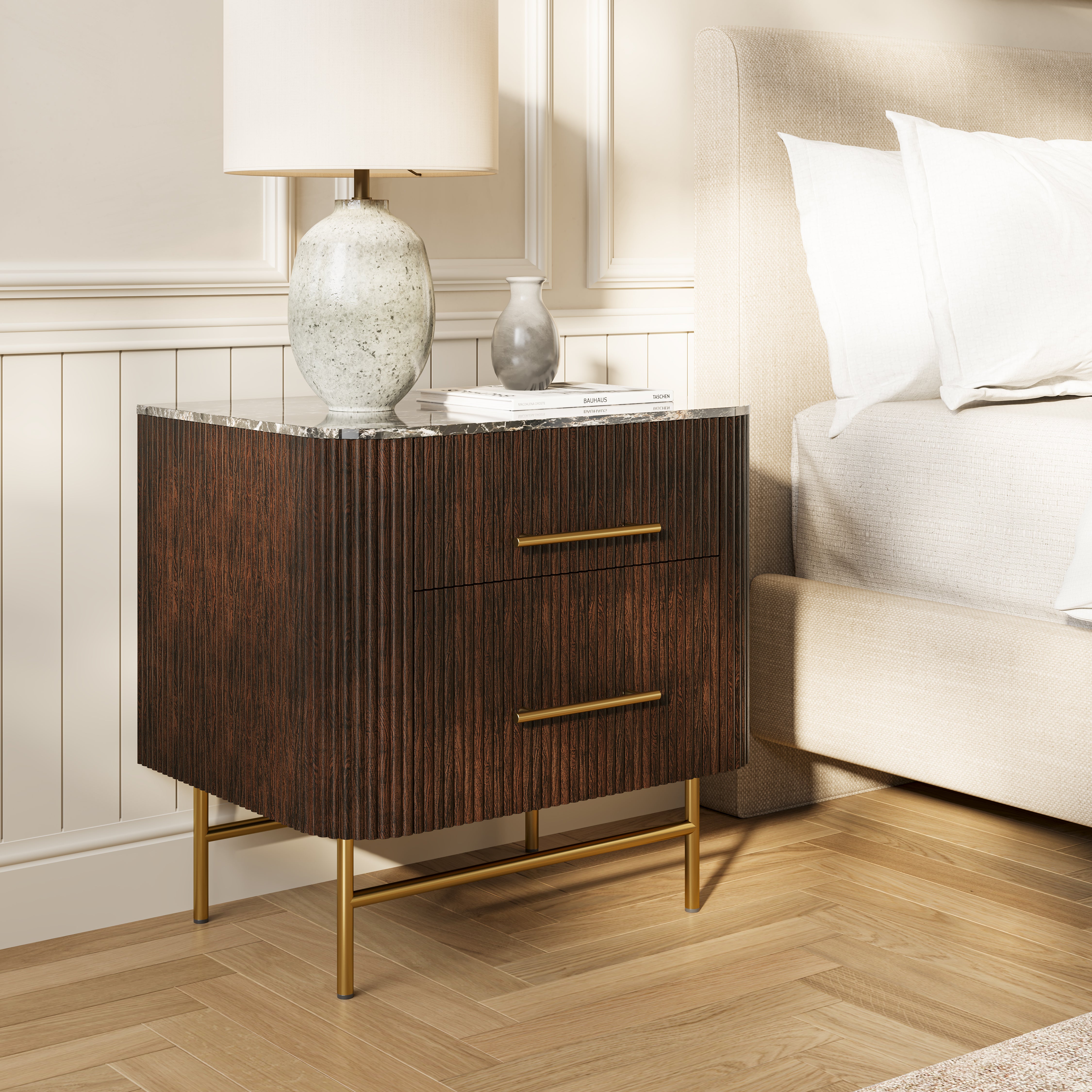 Ewan Sintered Stone Nightstand 26"W