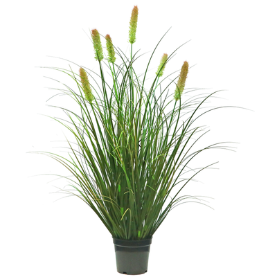 Artificial 6-Head Short Pine Grass with Curved Onion Grass Bonsai 76cm H