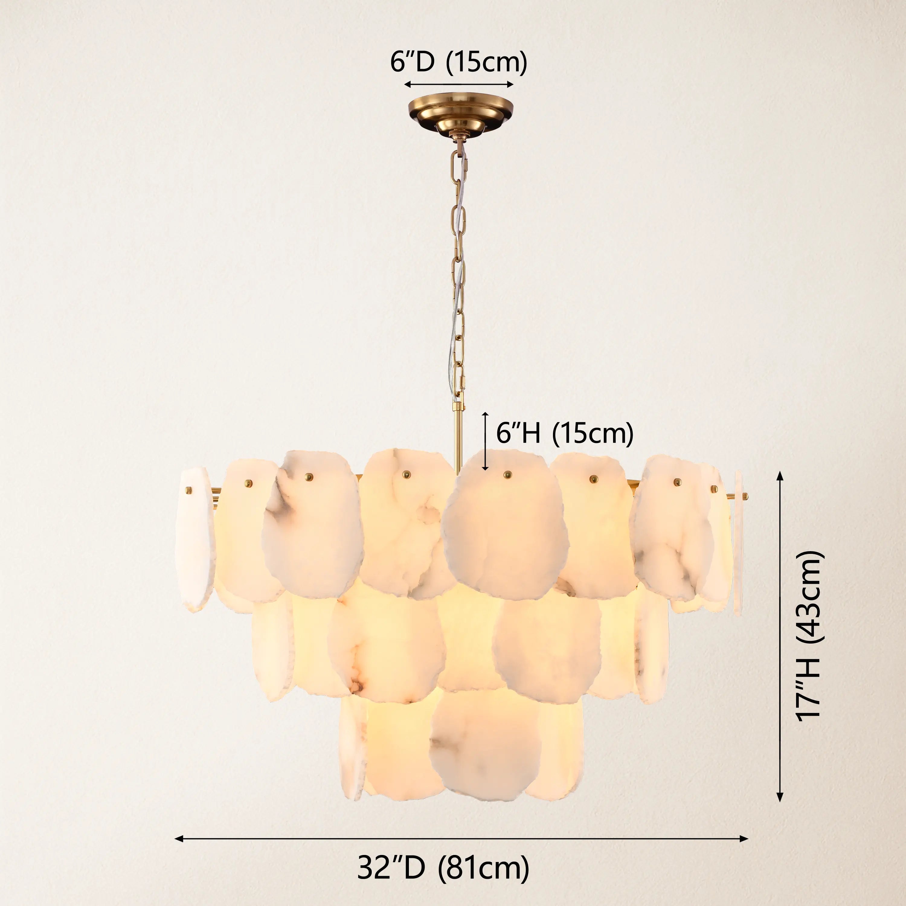 Moira Alabaster Multi-Tier Round Chandelier 81cm D