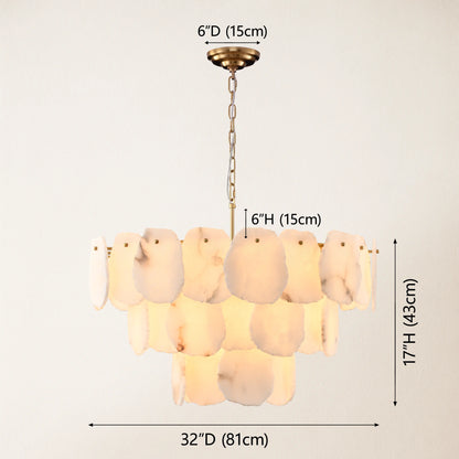 Moira Alabaster Multi-Tier Round Chandelier 81cm D