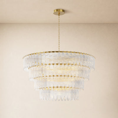Ardelyne Glass Four-Tier Round Chandelier 48"D 