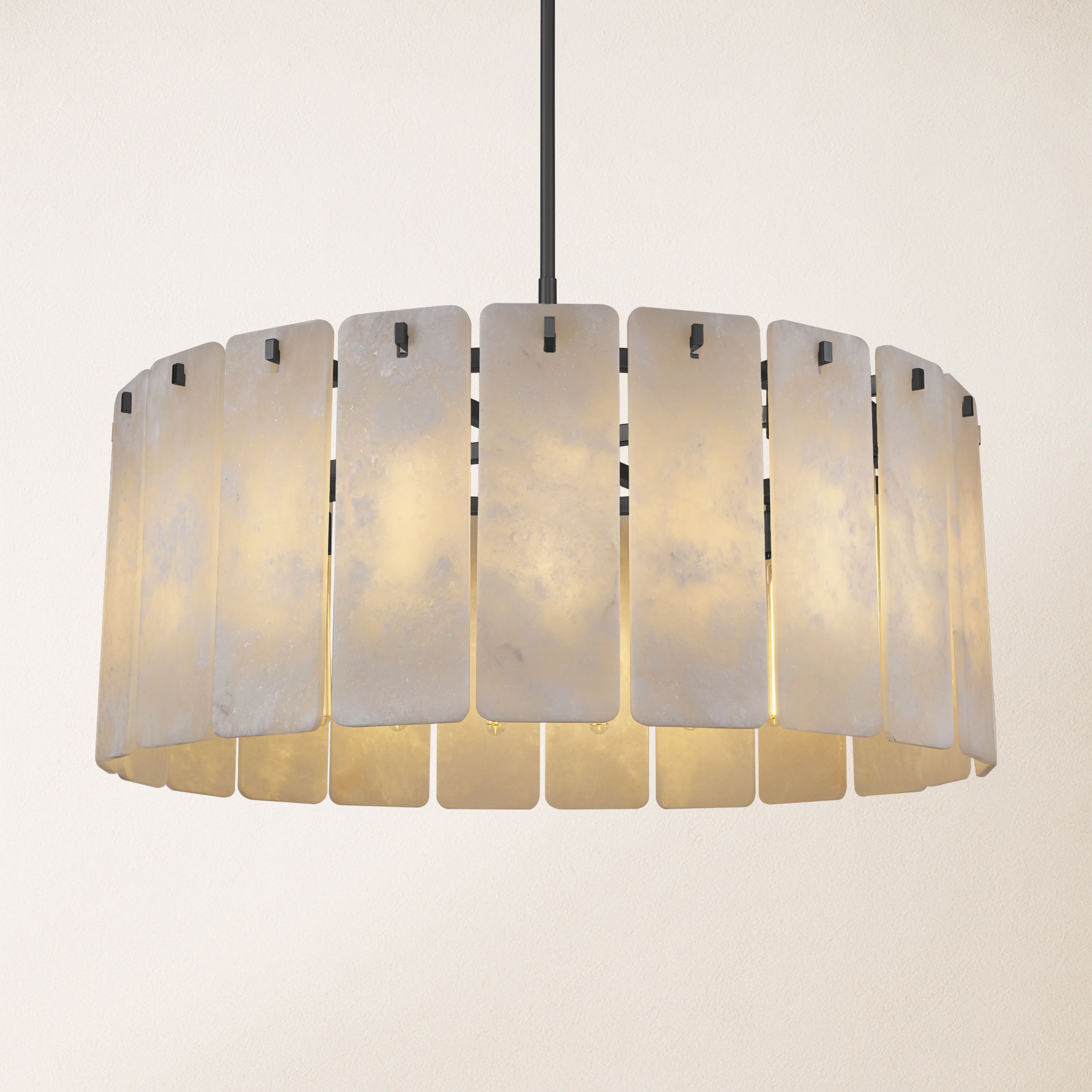 Lunara Alabaster Round Chandelier 91 cm W