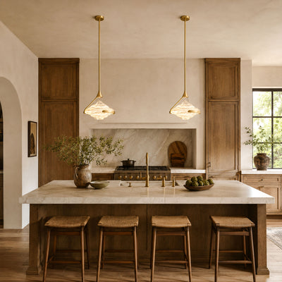 Rivelia Glass Wavy Pendant Light