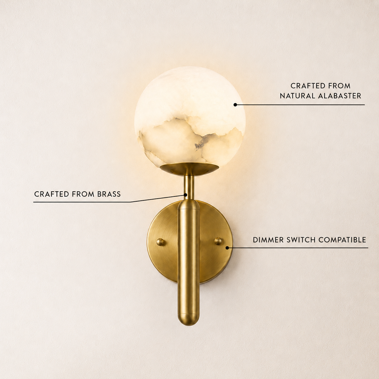 Vellura Alabaster Wall Sconce