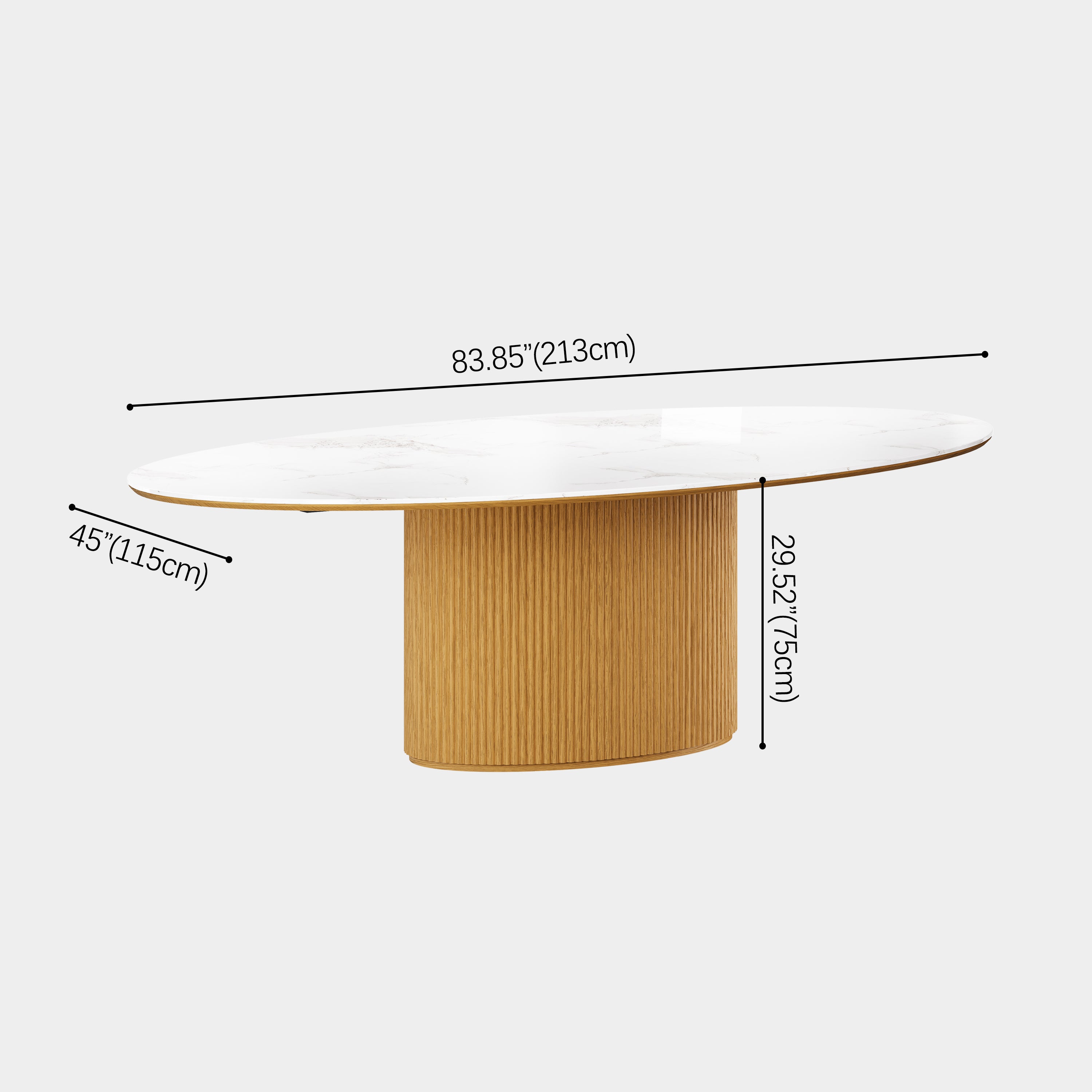 Marley Sintered Stone Dining Table 213cm