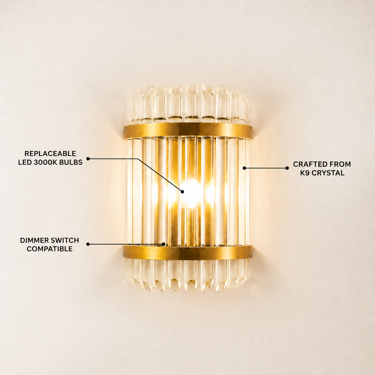 Oryana Crystal Icicle Wall Sconce 8.3"