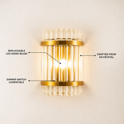 Oryana Crystal Icicle Wall Sconce 8.3"