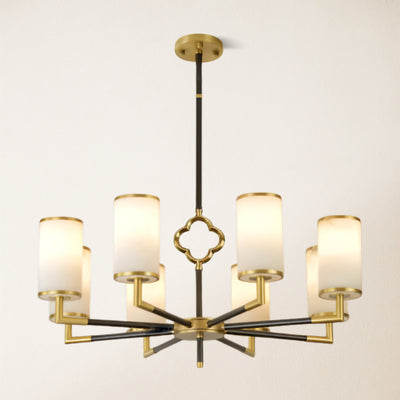 Moral Multi-layer Branda Alabaster Round chandelier 34"D#Finish_Gold