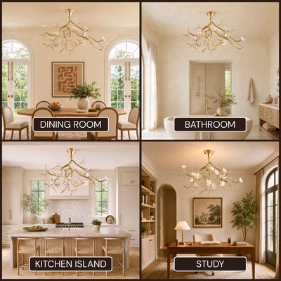 Floravine Ceramic Branch Chandelier 47.2"W