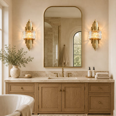 Solvoria Crystal Stepped Column Wall Sconce