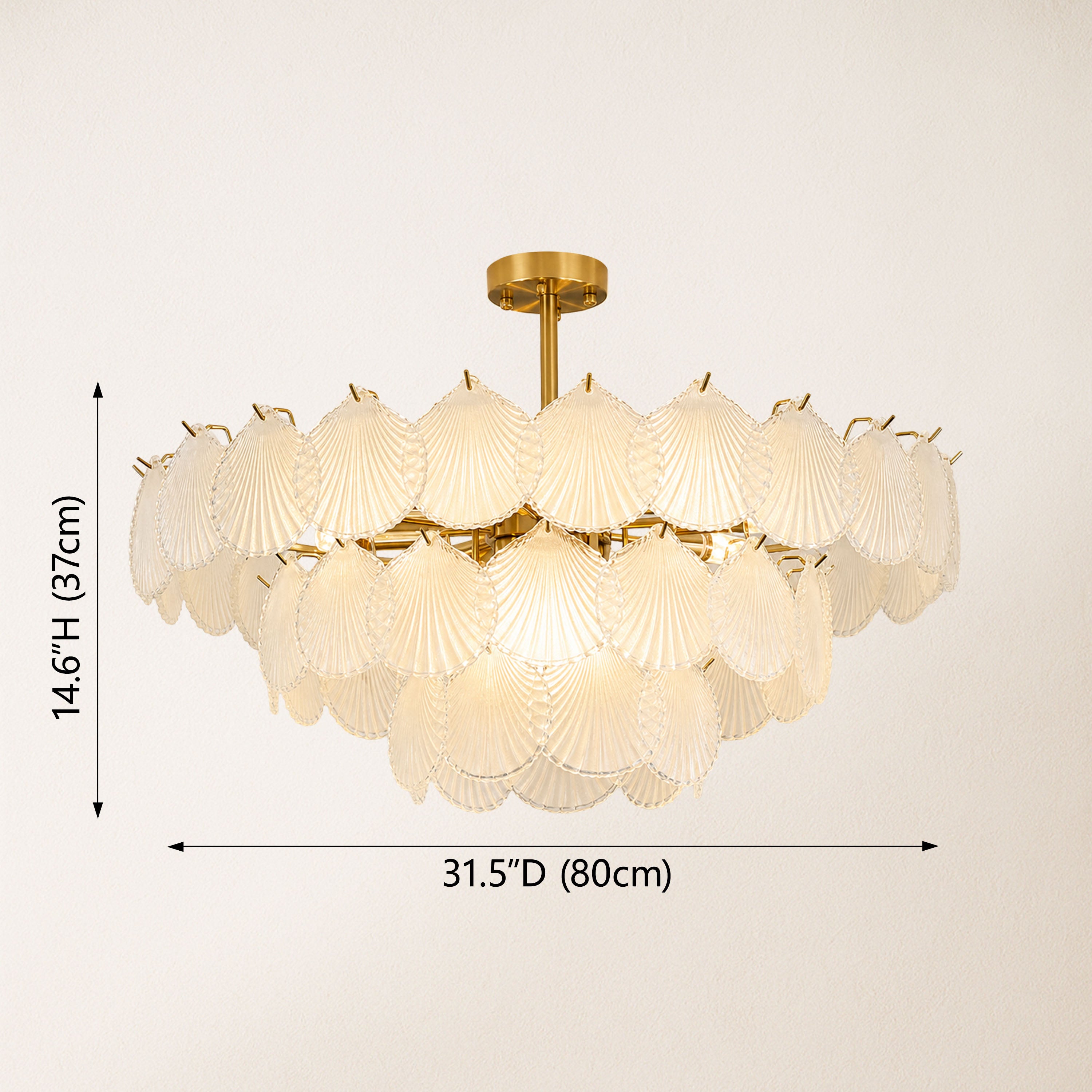 Marivelle Luxury Shell Glass Chandelier