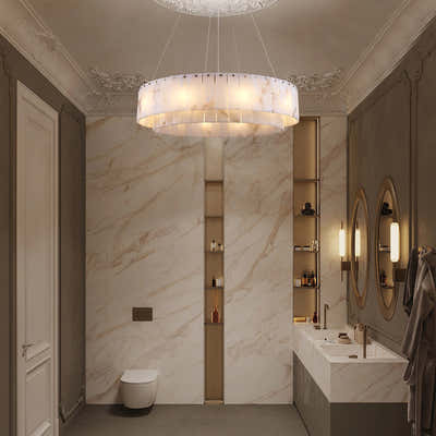 Sawyer Alabaster Round Chandelier 32"  