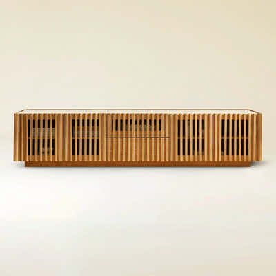 Isla Oak Sintered Stone Media Console 80"