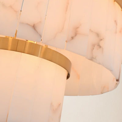 Solmare Alabaster Round Chandelier 34"