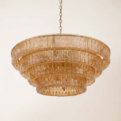 Ondalia Tiered Glass Round Chandelier 36"D