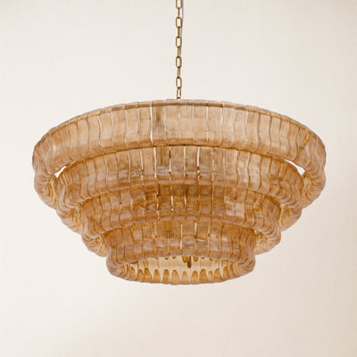 Ondalia Tiered Glass Round Chandelier 36"D