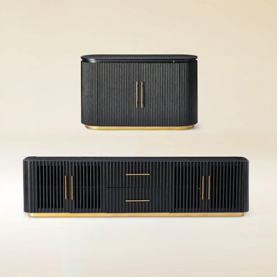 Holton Oak Media Console And Sideboard Set