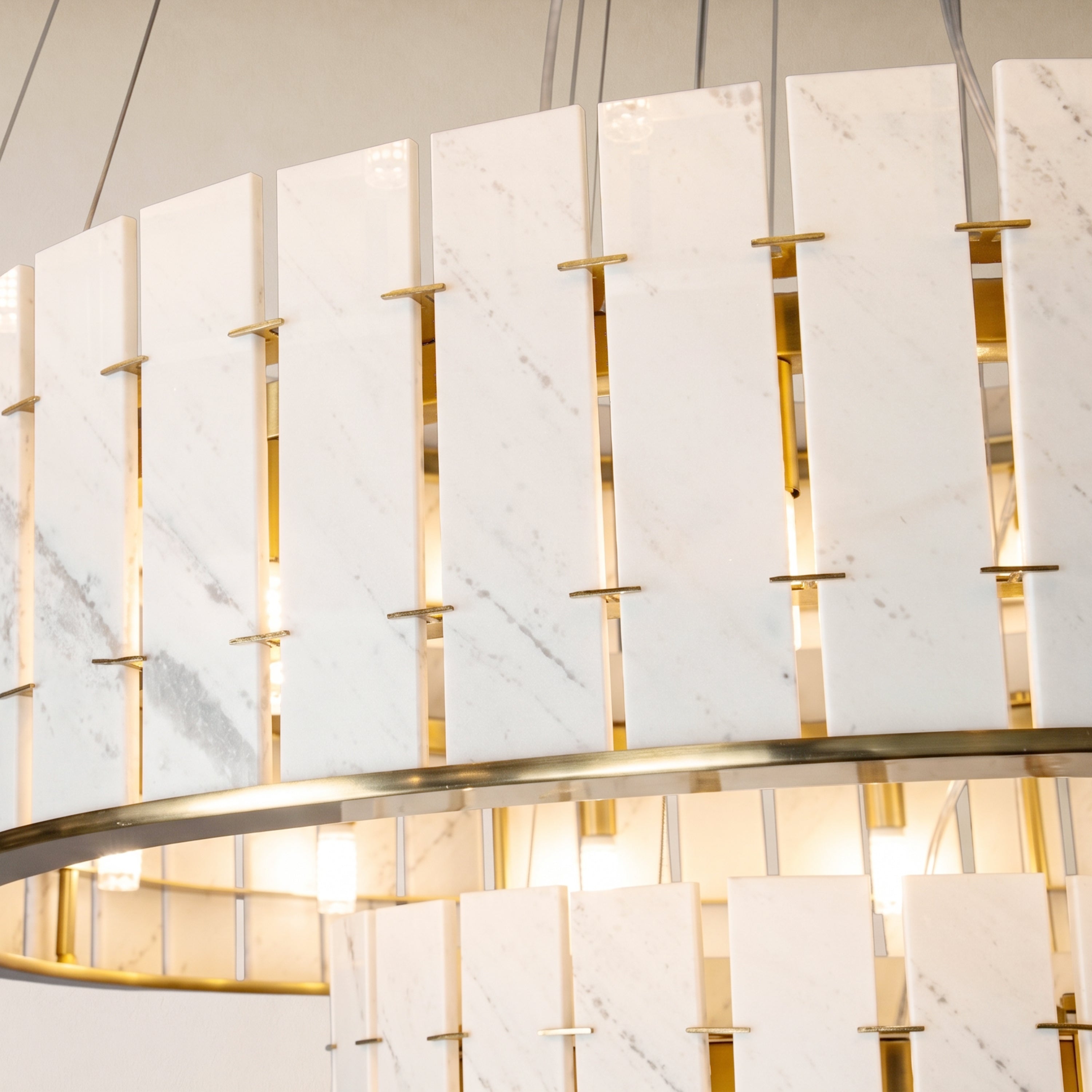 Pietra Marble Tiered Round Chandelier 49"D