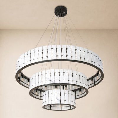 Pietra Marble Tiered Round Chandelier 49"D