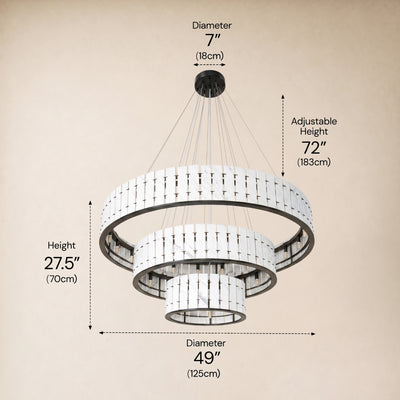 Pietra Marble Tiered Round Chandelier 49"D