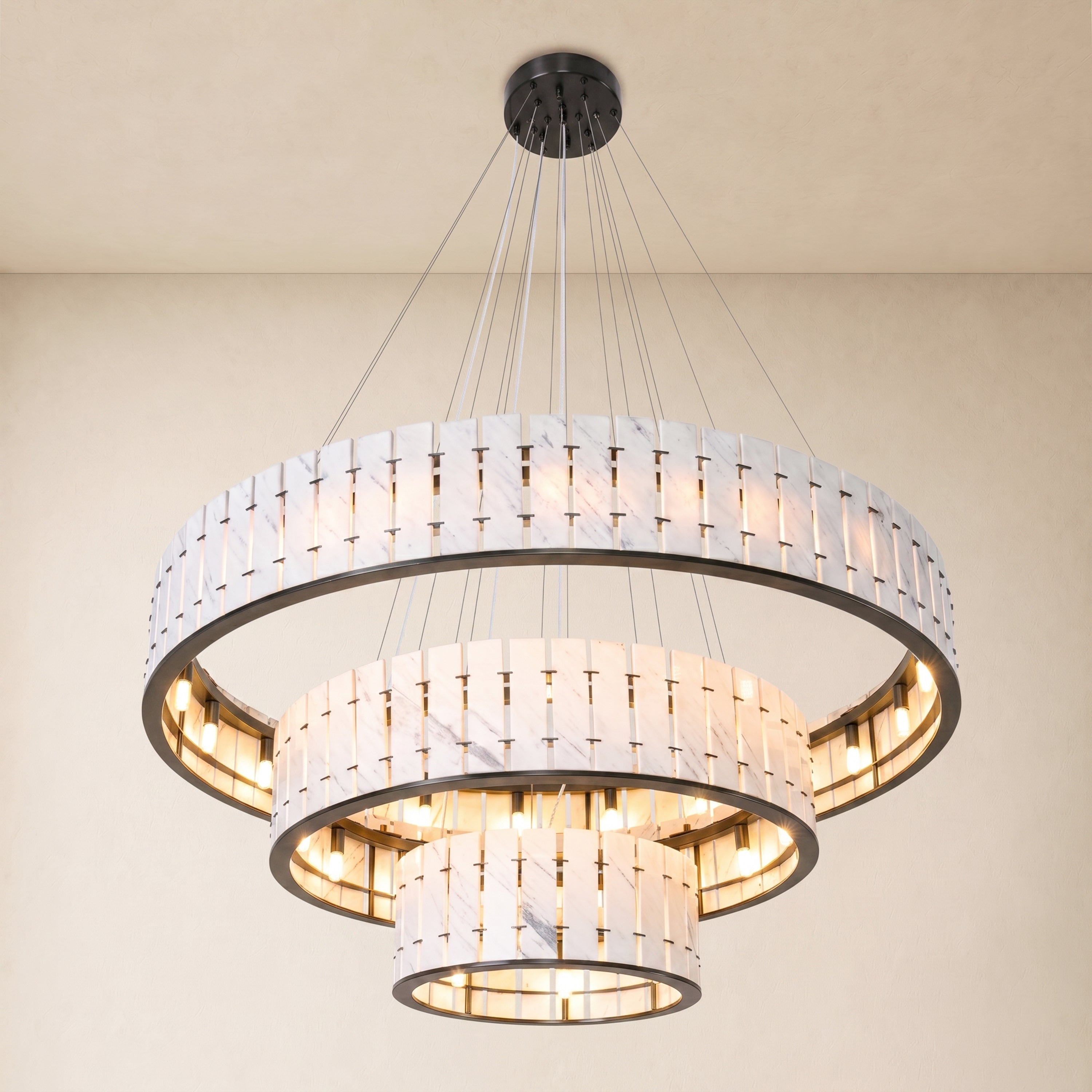 Pietra Marble Tiered Round Chandelier 49"D
