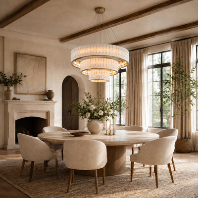 Pietra Marble Tiered Round Chandelier 49"D