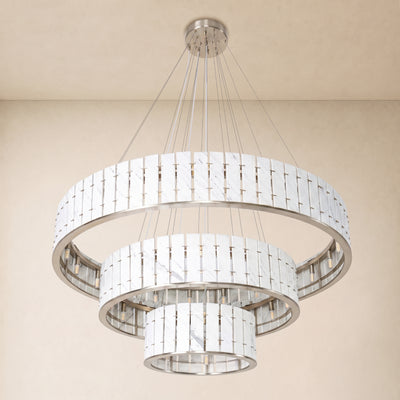 Pietra Marble Tiered Round Chandelier 49"D