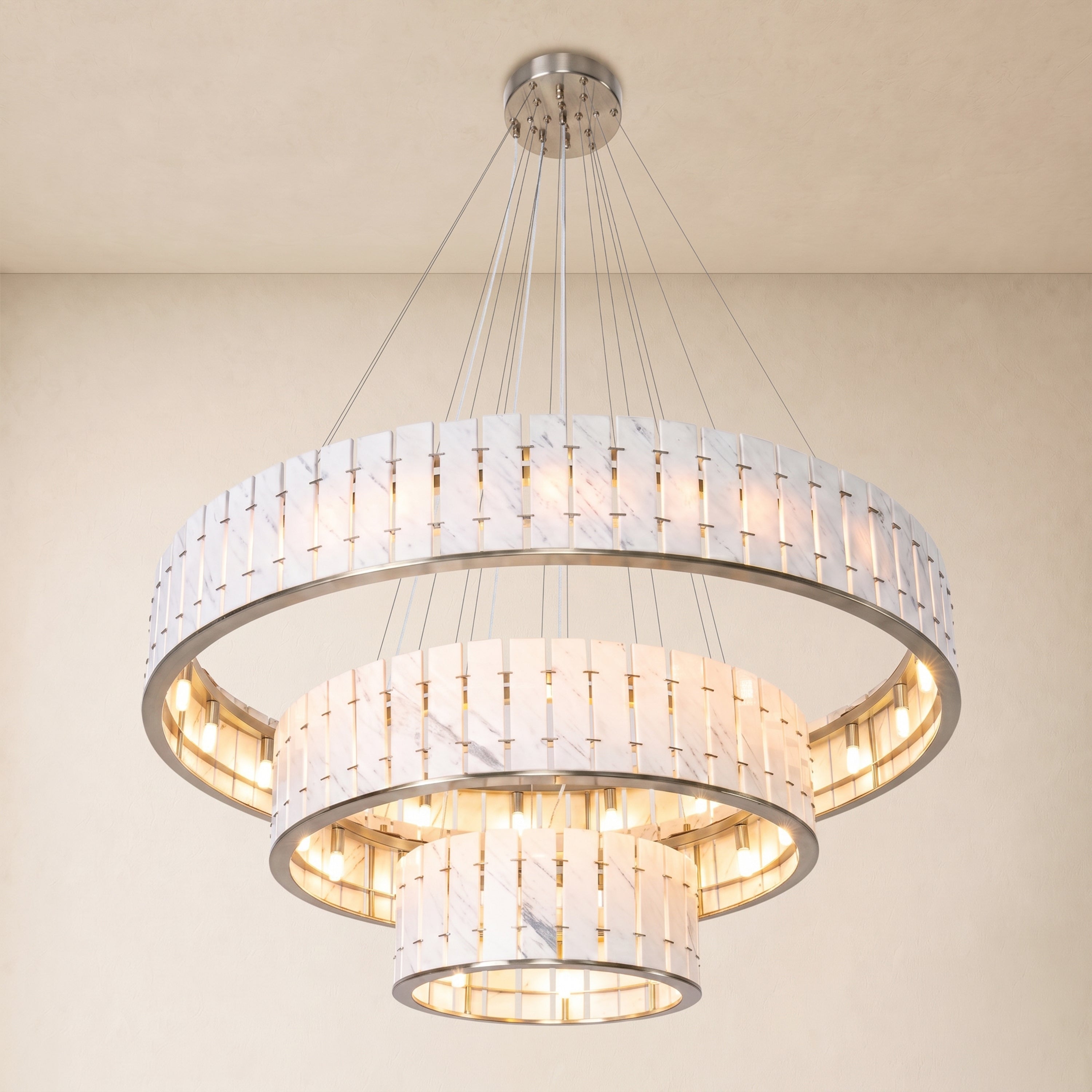 Pietra Marble Tiered Round Chandelier 49"D