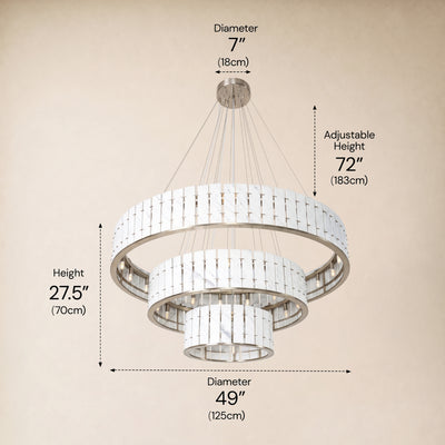 Pietra Marble Tiered Round Chandelier 49"D