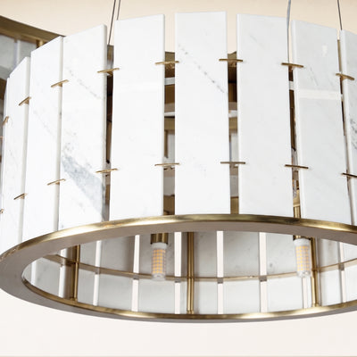 Pietra Marble Tiered Round Chandelier 49"D