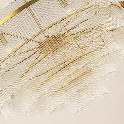 Elyndra Glass Rod Tiered Round Chandelier 30" 40" 50"D