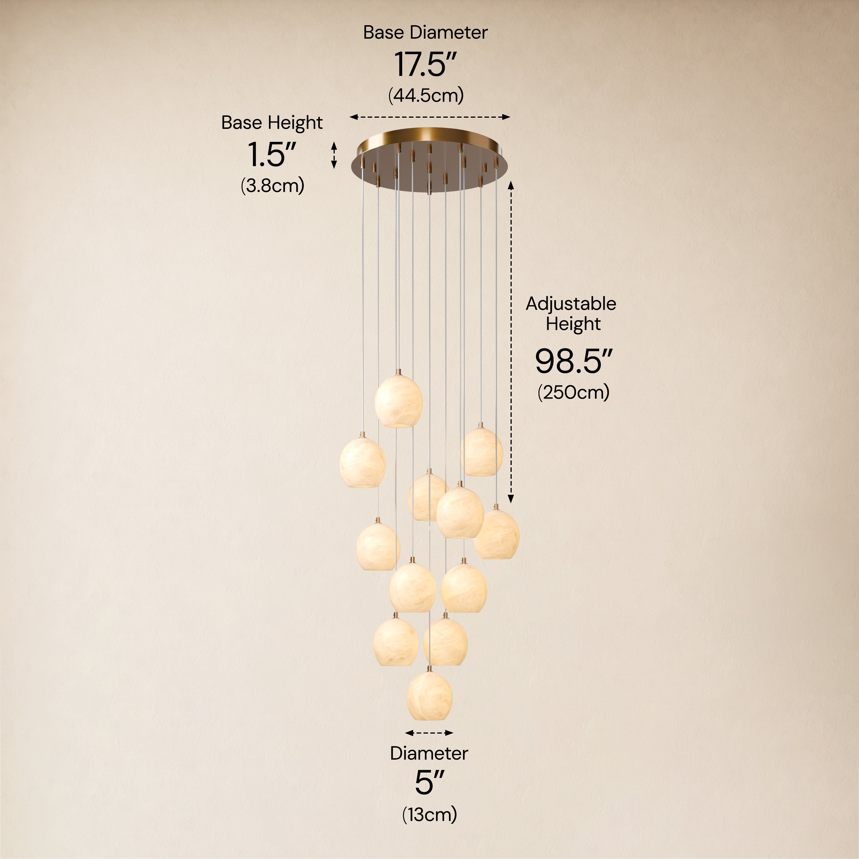 Quorvyn Resin Globe Round Chandelier