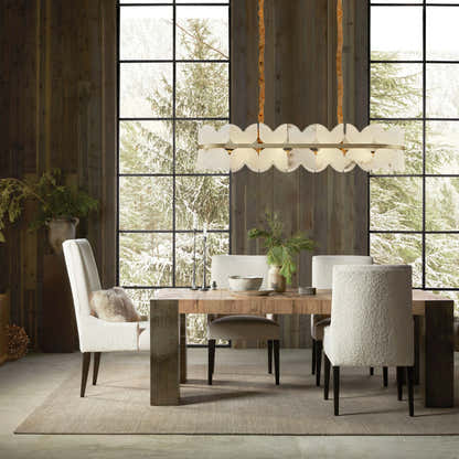 Cloudscape Alabaster Single-Tier Brass Chandelier 100cm W