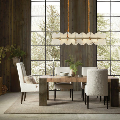 Cloudscape Alabaster Single-Tier Brass Chandelier 100cm W