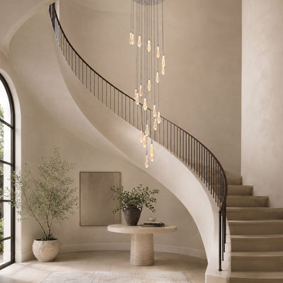 Teardrop Crystal Drop Round Chandelier