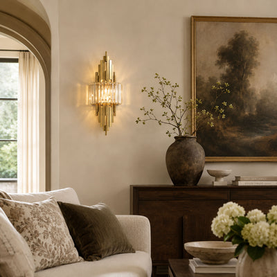 Solvoria Crystal Stepped Column Wall Sconce