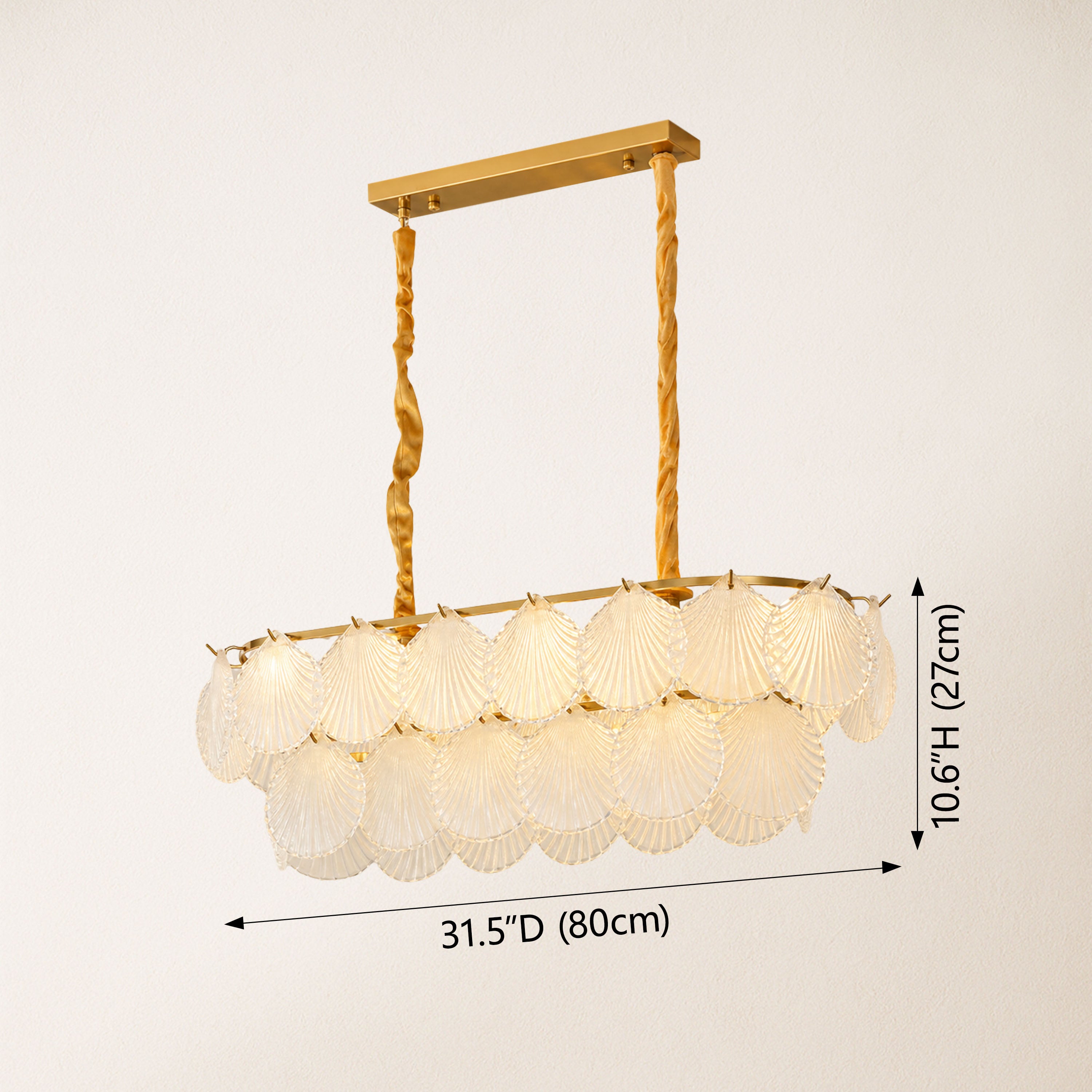 Marivelle Luxury Shell Glass Chandelier