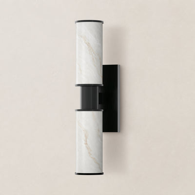Nuvarelle Resin Double Cylinder Wall Sconce 15.8" 22"H 