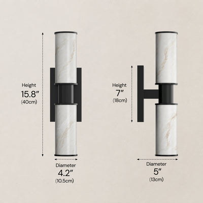 Nuvarelle Resin Double Cylinder Wall Sconce 15.8" 22"H 