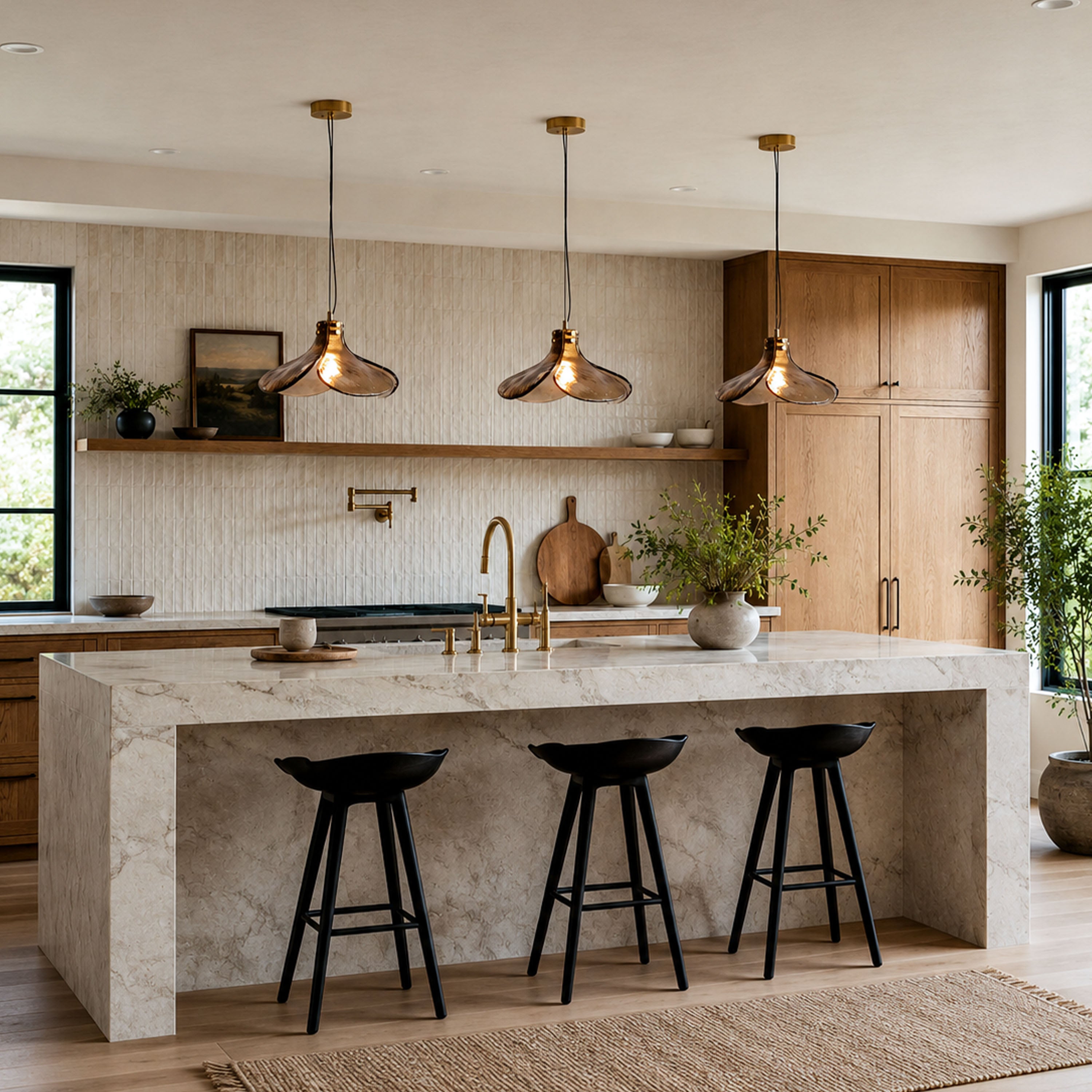 Eora Amber Glass Pendant Light