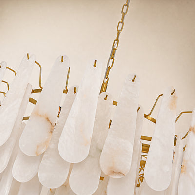 Caldera Alabaster Custom Round Chandelier 48"D 58"D