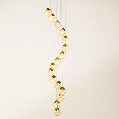 Dave Alabaster High Ceiling Staircase Chandelier 51cm D