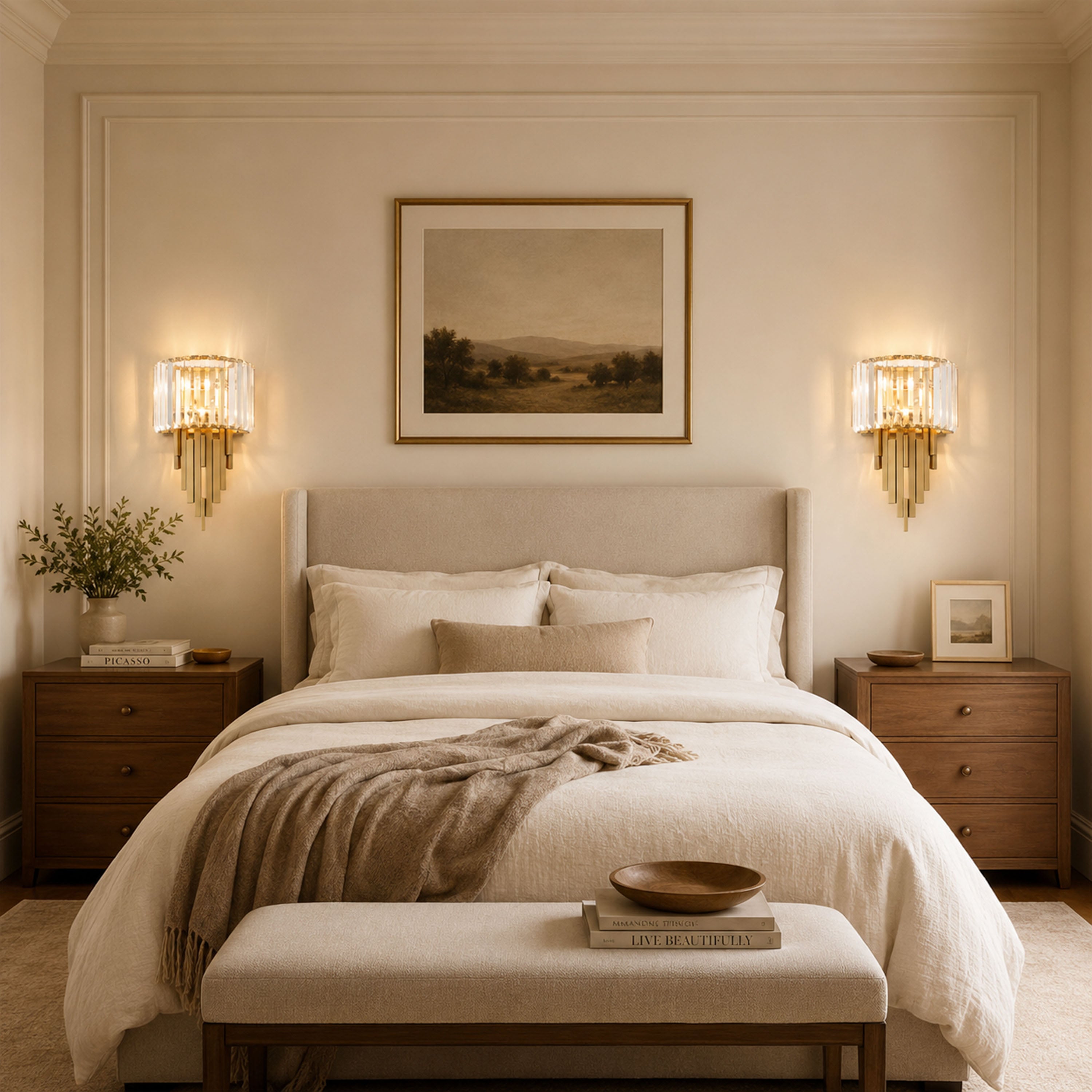 Solvoria Crystal Stepped Column Wall Sconce